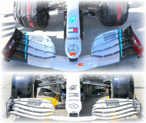 Mercedes W11 nose comparison