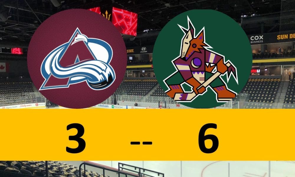 Colorado Avalanche lose to Arizona Coyotes, 6-3